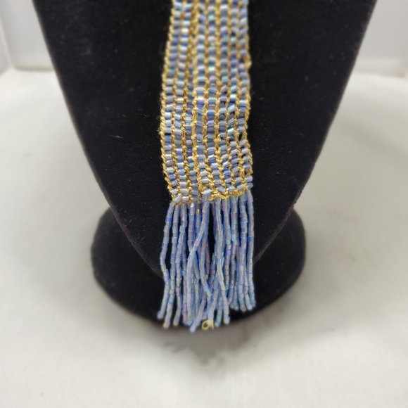 Macy's lavender seed bead with tassel scarf necklace - Picture 2 of 10